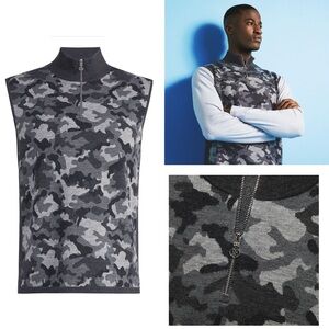 G/Fore Golf Camo merino Wool Quarter zip sweater Vest  Mens Size  Large NWT $225